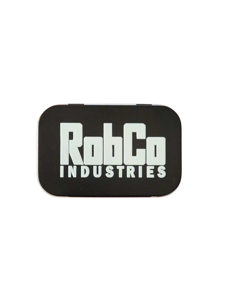 RobCo –  White Logo – Metal Tin – Black